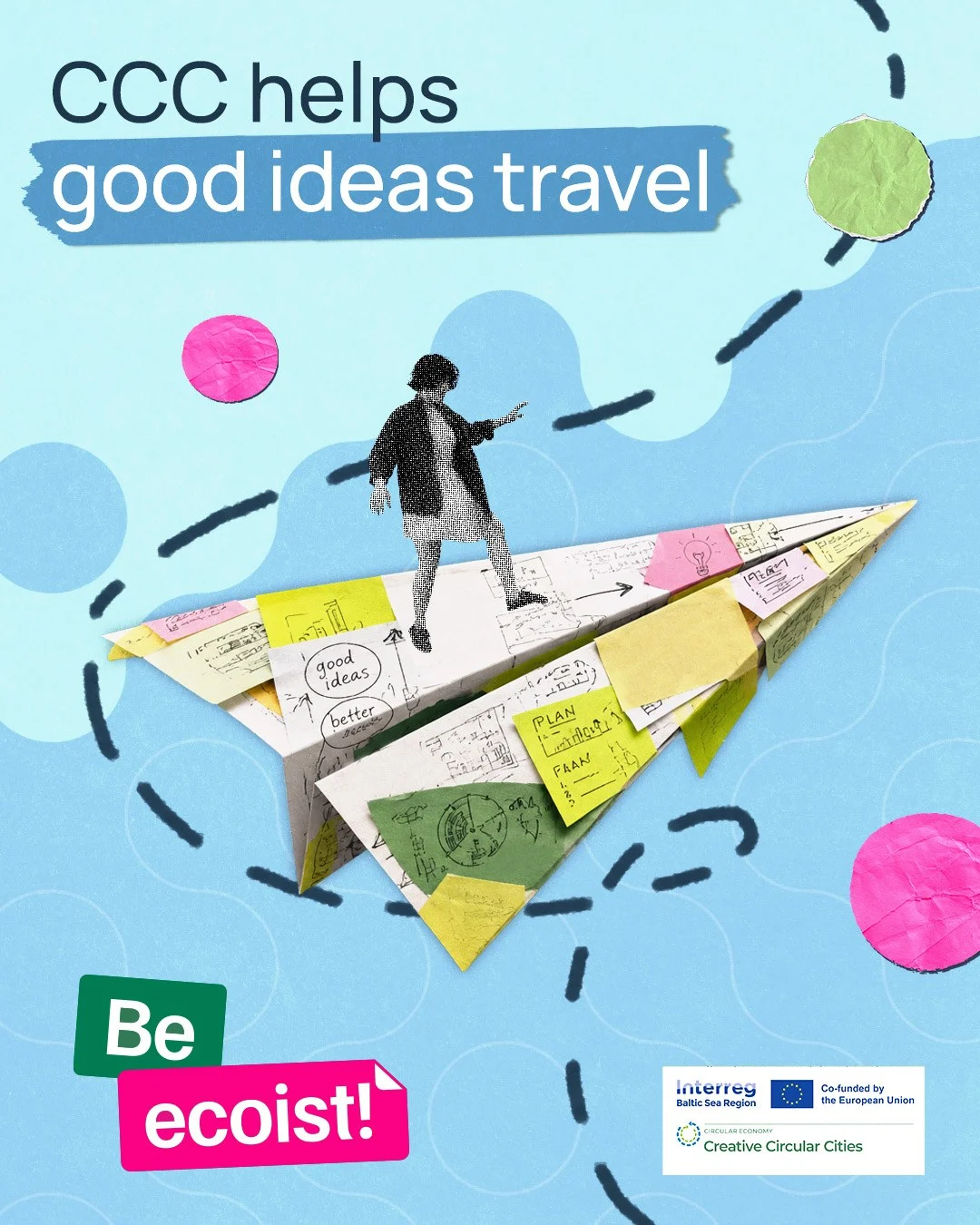 Campaign poster introducing the movement of ideas between cities