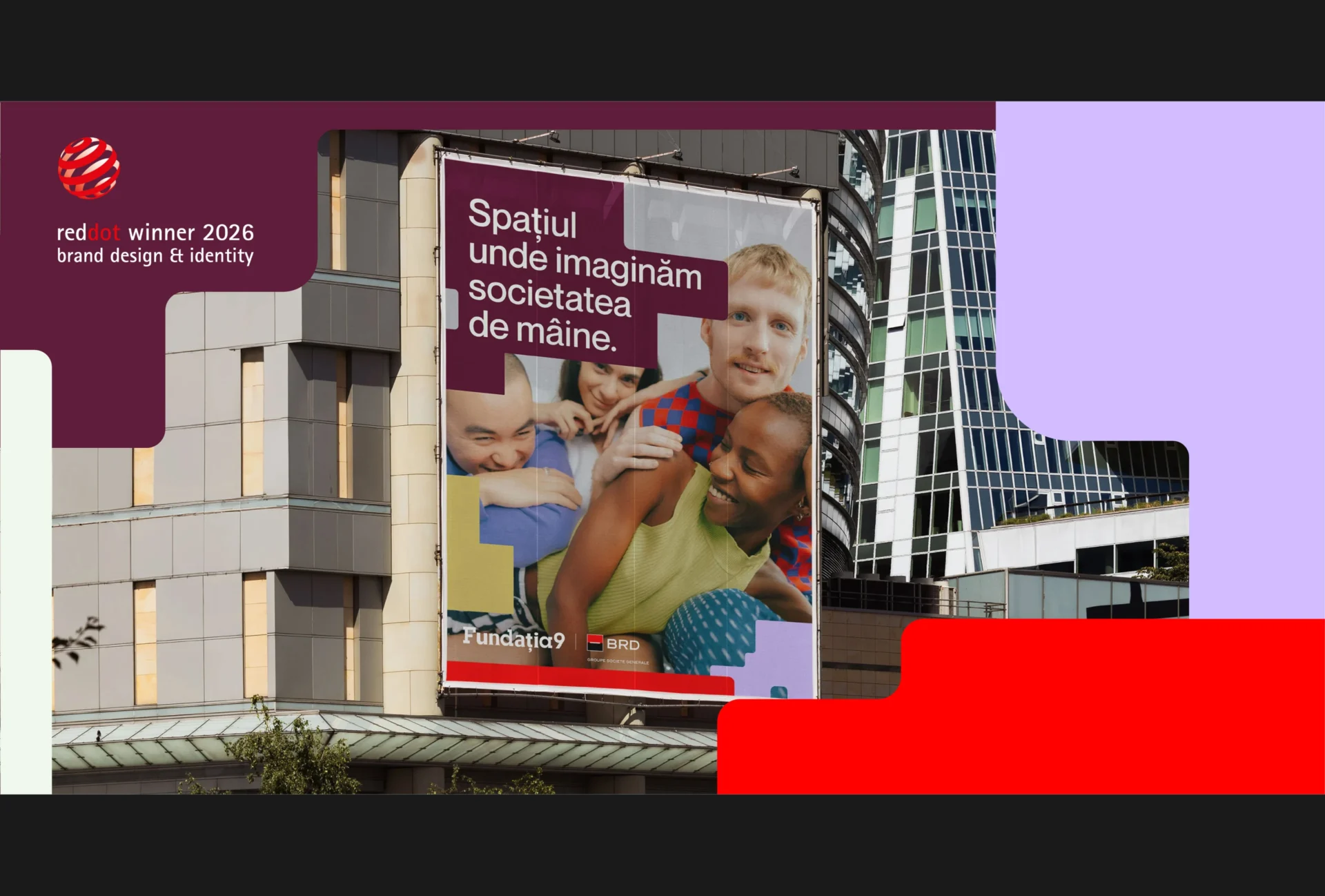 Fundația9 rebrand by Glitch with the Red Dot Award 2026 winner mark
