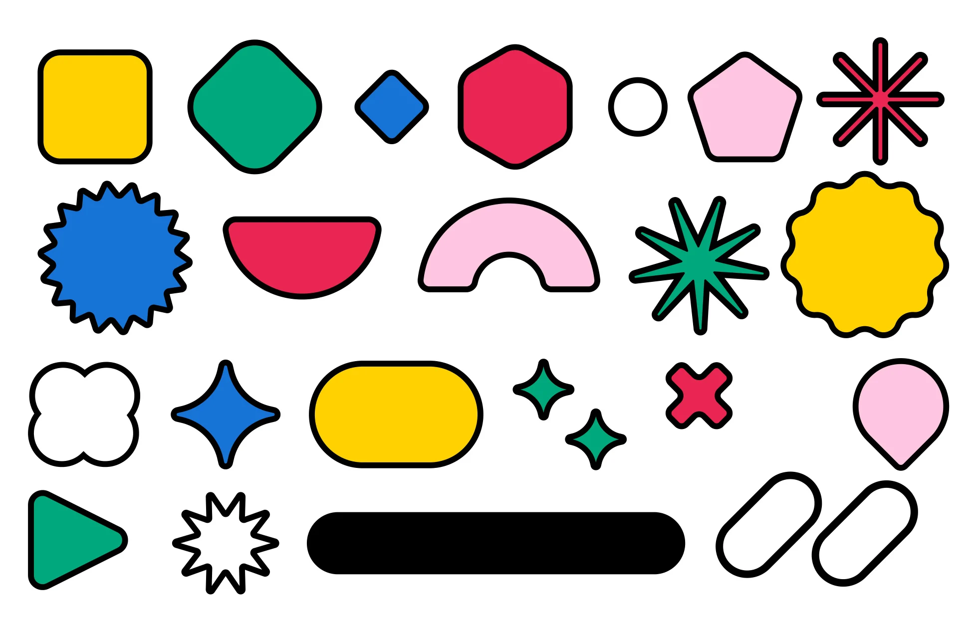 Geometric graphic elements from the QUB brand manual