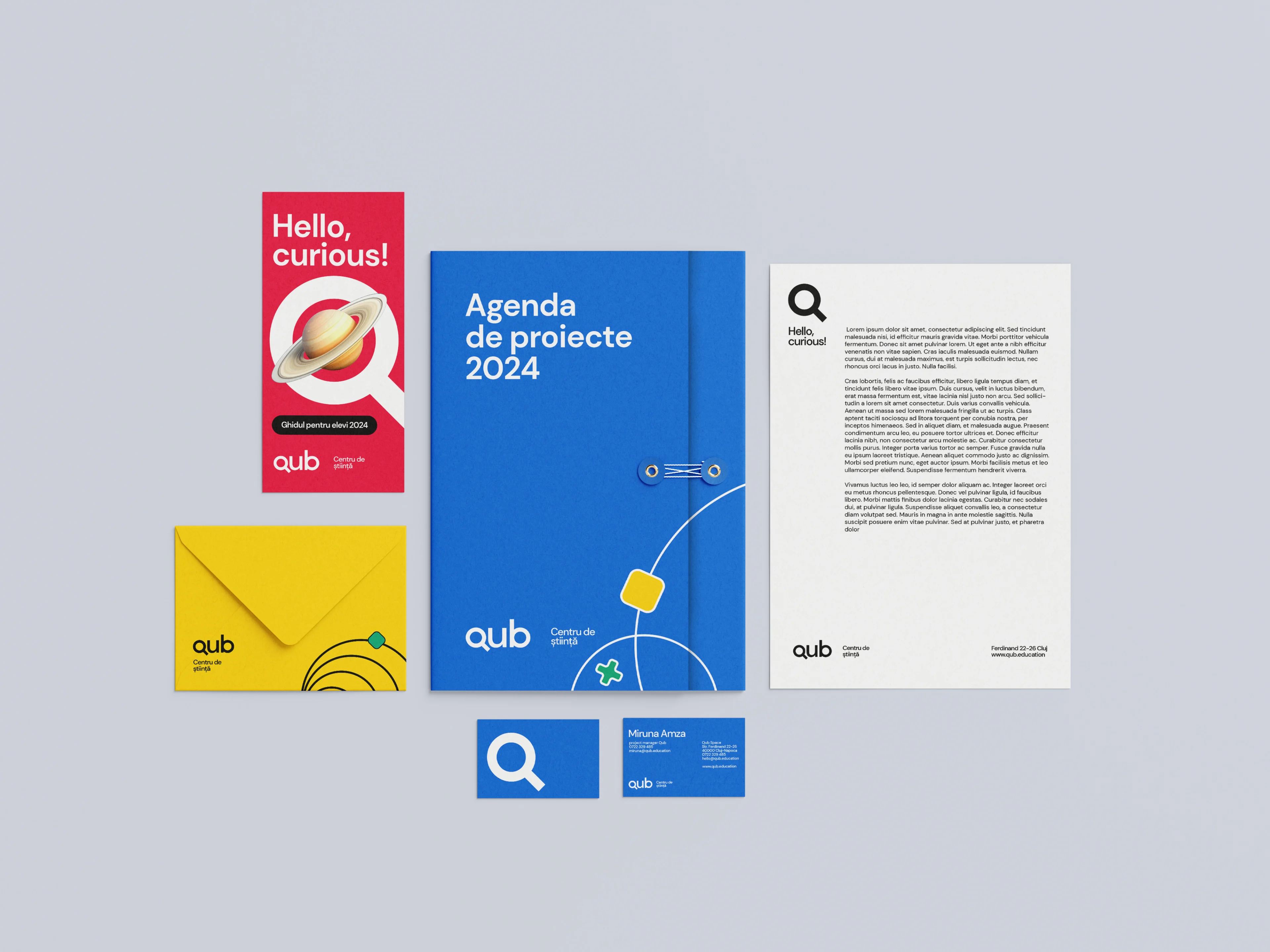 QUB stationery and printed materials mockup