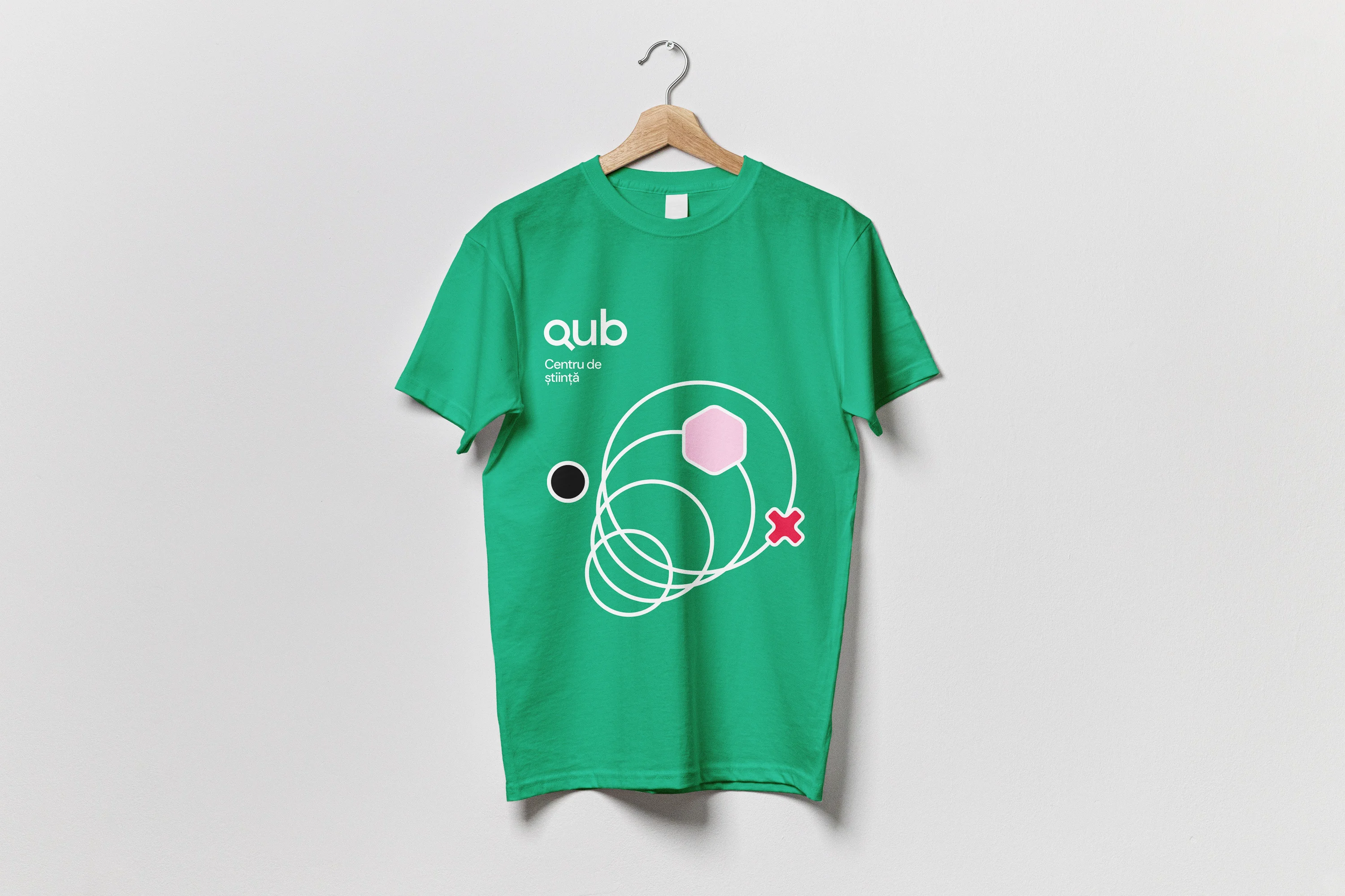 QUB green T-shirt mockup