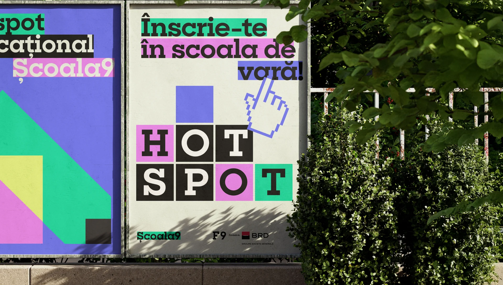 Scoala9 brand identity visual system — Glitch Studio Bucharest